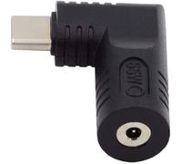 JGD-DC Jack 2,5 x 0,7 mm Entrée vers USB C Adaptateur Type-C Connecteur Coudé 90 Degrés Prise d'alimentation Chargeur Adaptateur pour Téléphone Portable 65W