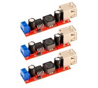 JGD-Double USB DC-DC Step Down Converter 6V-40V to 5V 3A Adjustable Voltage Converter Reducer Module (3 Pack)