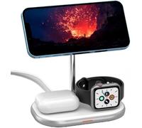 JGD-ENERGIZER 3 en 1 Chargeur sans Fil Induction Stand, Wireless Support de Charge Pliable Rapide 15 W certifié Qi Compatible avec iPhone 16 15 14 13 12 11 Pro Max Apple Watch & AirPods (WCP303)