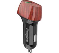 JGD-ENERGIZER - Chargeur Voiture 38 W - 1 Port USB-C & 1 Port USB-A - Chargeur Allume-Cigare - Design Carbone - Ronce de Noyer D38