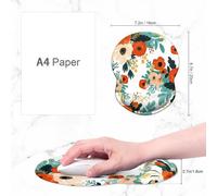 JGD-Ergonomic Mouse Pad with Gel Wrist Rest, Desktop Comfort Office Supplies Mouse Pad, Smooth Surface Non-Slip PU Base,8.7 x 7.2 in,B07-Beautiful Flowers