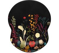 JGD-Ergonomic Mouse Pad with Gel Wrist Rest, Desktop Comfort Office Supplies Mouse Pad, Smooth Surface Non-Slip PU Base,8.7 x 7.2 in,Pretty Flowers Plants