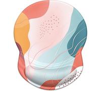 JGD-Ergonomic Mouse Pad with Gel Wrist Rest, Desktop Comfort Office Supplies Mouse Pad, Smooth Surface Non-Slip PU Base,8.7 x 7.2 in,A03-Art Style Pattern
