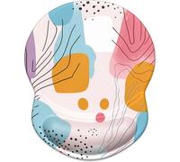 JGD-Ergonomic Mouse Pad with Gel Wrist Rest, Desktop Comfort Office Supplies Mouse Pad, Smooth Surface Non-Slip PU Base,8.7 x 7.2 in,A01-Art Style Pattern