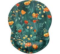 JGD-Ergonomic Mouse Pad with Gel Wrist Rest, Desktop Comfort Office Supplies Mouse Pad, Smooth Surface Non-Slip PU Base,8.7 x 7.2 in,B03-Beautiful Flowers
