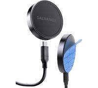 JGD-Galvanox Chargeur sans Fil magnétique 15W pour iPhone 17/16/15/14 Pro Max/Air/Plus/Pro ¿ Pad adhésif Ultra-Fin pour Mur, Bureau ou Voiture ¿ Compatible MagSafe avec câble USB-C Amovible (Blanc Ne