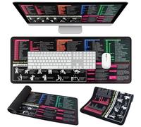 JGD-Grand Tapis de Souris Excel Espagnol 1pcs Tapis Souris 60 * 30cm Avec Raccourcis Clavier en Espagnol Pour Office Excel et Word Powerpoint Windows Raccourcis Mouse Pad à Bords Cousus Pour Bureau