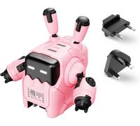 JGD-Gravastar Delta35 Chargeur USB C 35W Chargeur Rapide GaN 4 Ports Prise USB C Secteur Internationale Adaptateur UK/US/EU de Voyage pour iPhone 15/15 Pro/15 Pro Max/15 Plus/14/13 (Rose)