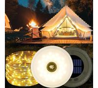 Jgd-Guirlande Lumineuse De Camping Enroulable, 10 M, Avec Charge Solaire, Étanche, Portable, Avec 5 Modes D'éclairage Pour Le Camping, La Randonnée Et La Décoration De La Cour