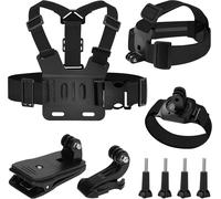 JGD-Harnais de Poitrine Support, Sangles de Caméra d'action Accessoires, Portable Bandeau de Tête, Fixation Poignet, Clip Sac à Dos, Compatible avec GoPro Hero 12 11 10 9 8 7 6 AKASO SJCAM insta360 D