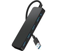 JGD-Hub USB 3.0, 4 Ports Multiprise USB, Ultra Fin 5 Gbps Adaptateur Multi USB, Répartiteur pour MacBook Pro/Air, iMac, Surface Pro, XPS, PC, Souris, Imprimante, Clavier, Dell, Disque Dur