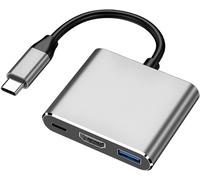 JGD-Hub USB-C pour MacBook : Charge en continu jusqu'à 100W & Transfert de données Rapide, USB 3.0 & 4K HDMI, Design Apple, pour MacBooks, iPads et Autres appareils avec connecteur Type-C