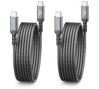 JGD-Lot de 2 Câbles de Charge USB-C 2m (Câble de Charge Rapide 60 W) PD 3.0 PPS USB-C vers USB-C pour iPhone 17 16 15 Pro Max Air Galaxy A16 A56 S25 S24 S23 Pixel iPad Pro MacBook AirPods