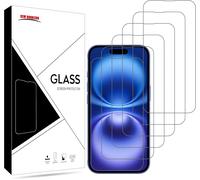 JGD-[Lot de 6 films protecteurs d'écran pour iPhone 16 et iPhone 15 (6,1""), film en verre trempé, [LifetimeSupport] [Protection contre les chocs] [anti-éclats] [anti-rayures]