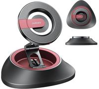 JGD-MagSafe Support de téléphone magnétique rotatif à 360° pour tableau de bord de voiture, double pliage et réglable, aimants puissants, compatible avec iPhone 17, 16, 15, 14, 13, 12 Pro Max