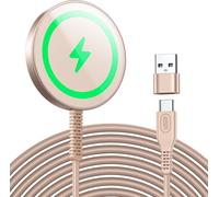 JGD-Mini Chargeur sans Fil, Chargeur Compatible avec MagSafe, Compatible avec Les Séries iPhone 17/17e/16/15/14/13/12, Samsung Galaxy S26 Series, Fixation Magnétique Puissante,Titane désert