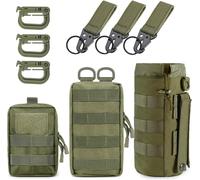 Jgd-Molle Lot De 3 Sacs Banane Tactiques Edc Utility Avec 3 Crochets Et Porte-Clés Pour L'extérieur, Randonnée, Chasse, Camping, Entraînement