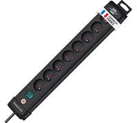 JGD-Multiprise Premium-Plus Noire, 8 Prises, avec 3m de câble, Fabrication Française