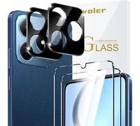 JGD-Pack de 2 Film de Protection d¿écran en Verre Trempé pour Realme C63 / Realme C61, avec 2 Pièces Caméra Arrière Protecteur, Dureté 9H Glass, Anti Rayures, sans Bulles