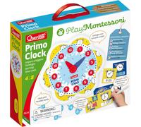 JGD-, Primo Clock, Première Horloge Educative Enfant 4-8 Ans, Jouet Montessori pour Apprendre à Lire l¿Heure, Jeu Éducatif avec Cartes, Idée Cadeau Fille Garçon, Made in Italy