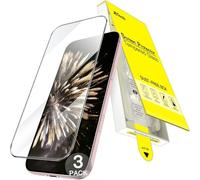 JGD-Protection D'écran pour iPhone 15 6,1 Pouces, Installation Facile Une Seule Étape avec Boîte sans Bulles à Alignement Automatique, Film en Verre Trempé 9H, Transparent HD, Lot de 3