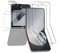 JGD-Protection d'écran pour Samsung Galaxy Z Flip 6 [2 Pièces] et Verre Trempé Caméra Arrière Protecteur [2 Pièces] et Protecteur d'écran externe [2 Pièces], Protection pour Galaxy Z Flip 6