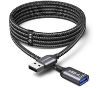 JGD-Rallonge USB 3m Prolongateur USB mâle femelle Extension Câble Charge Alimentation Données, compatible avec PC caméra voiture PS5 clé USB clavier souris imprimante webcam casque gaming