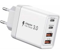 JGD-Rapide Chargeur 40W PD & USB A Chargeur USB C Secteur Rapide Prise Type C Mural Adaptateurs de Quick Charge Multiple 4 Ports Universel pour IPhone Samsung Huawei Xiaomi HTC LG Motorola Honor IPad