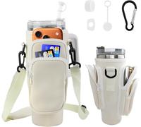 Jgd-Sac Pour Stanley Cup 1,2 L/40 Oz, Sac Accessoire Stanley Cup Avec Compartiment Pour Téléphone Portable, Bandoulière Réglable, Pour Les Voyages, La Randonnée Et Le Cyclisme, Beige