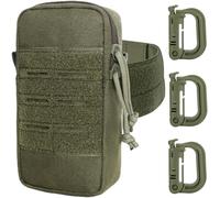 Jgd-Sac Tactique Molle Edc Utility Fanny Pack Sac À Dos 3 Crochets Pour Extérieur, Randonnée, Chasse, Camping, Entraînement, Vert Armée., Ensemble Cartable