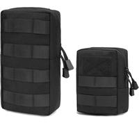 Jgd-Sac Tactique Poche Molle Sacoche Ceinture Militaire Pochette Edc Pour Randonnée Trekking Camping (B - Noir)