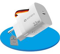 JGD-sonero chargeur USB-C, 1x 33 watts port USB-C, GaN chargeur rapide, alimentation USB, chargeur de téléphone portable avec détection automatique du courant de charge, blanc