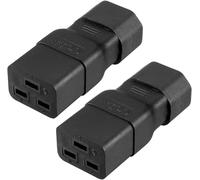 JGD-Sourcingmap Lot de 2 adaptateurs de Prise d'alimentation C14 mâle C14 vers Femelle C19 pour connecteur de Cordon AC125V 15A/AC250V 10A