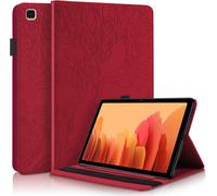 JGD-Succtop Coque Galaxy Tab A7 10.4"" 2022/2020,PU Cuir Cover Housse de Protection Tablette Samsung Tab A7 Porte-Crayons Portefeuille Tablet Étui Samsung Galaxy Tab A7 T500/T509/T505/T507/T503,Rouge