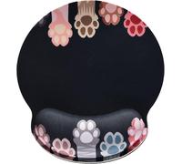 JGD-Tapis de Souris Ergonomique avec Support en Mousse à mémoire de Forme, Base en Caoutchouc antidérapant, pour Ordinateur Portable, Jeu et Bureau, Patte de Chat