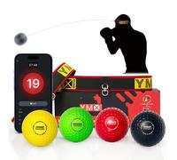 Jgd-Ultimate Reflex Ball Set - 4 React Reflex Ball - 2 Bandeaux Ajustables, Pour Améliorer Le Temps De Réaction, La Précision, Le Focus Et La Coordination Yeux Mains, Entrainement Pour Boxe