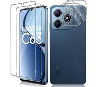 JGD-Verre Trempé pour Realme C63/Realme C61, 2+2 Pièces Protection D'écran Film et Caméra Arrière Protecteur, 9H Dureté Film Haute Définition Sans Bulles