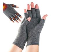 jgeen 1 Pairs/Batch Compression Bamboo Arthritis Gloves, Premium Arthritis Gloves, Fingerless Thumb Compression Gloves (Gray, S)