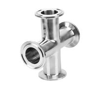 JGGCKNOGG 3/4" 1" 2" 3" 4" Tube 19mm-102mm SS304 Raccord croisé à 4 Voies Tri Clamp Feerule OD 50,5-119mm(38mm x Ferrule 50.5)