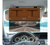 JGGDDU Visière de Voiture Polarisée, Visière de Protection Solaire pour Voiture, lentille PC Amovible Anti-éblouissement pour étendre Le Pare-Soleil et Conduire en Toute sécurité, Brun