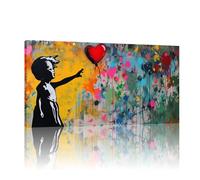 JGGXHM Banksy Canvas Home Street Art, Toile Banksy, Impression d'art Graffiti Banksy, Affiche Banksy, Affiche d'impression Street Art, Art Mural coloré -(72x142cm) 28x56in sans Cadre