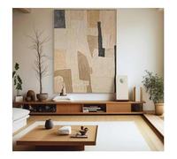 JGGXHM Bloc de couleur minimaliste marron peinture toile beige art peinture moderne art mural peinture abstraite beige sur toile - (75x100 cm) cadre interne 30x39 pouces