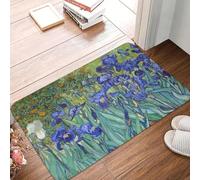 JGGXHM Iris par Vincent Van Gogh paillasson Tapis Anti-dérapant Art Fleurs Peinture Cuisine Salle de Bains Balcon Tapis Tapis 160x230 cm
