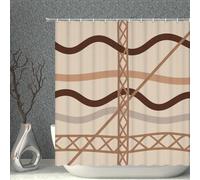 JGGXHM Rideau de Douche Gris géométrique Abstrait Moderne - Rideau de Salle de Bain imperméable avec Crochets, décoration intérieure, Pare-Baignoire (290 x 180 cm/L x H)