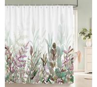 JGGXHM Rideau de Douche imperméable à Motif Fleurs, Herbe et Plantes Vertes pour Salle de Bain, imprimé 3D, Multi-Tailles (70 x 181 cm/L x H / 5 Plantes)