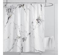 JGGXHM Rideau de Douche imperméable en marbre, Rideau de Douche pour Salle de Bain, décoration de Baignoire imprimée, Lavable avec Crochets 75x190cm/WxH