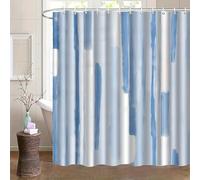 JGGXHM Rideau de Douche imprimé à Motifs Bleu Clair, Rideau de Salle de Bain en Polyester imperméable, Pare-Baignoire, décoration de Baignoire avec Crochets (180 x 160 cm/L x H)