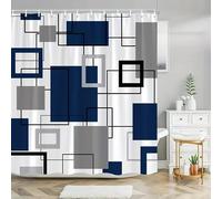 JGGXHM Rideau de Douche Moderne à Motif géométrique Abstrait, Rideau de Salle de Bain en Polyester imperméable, Pare-Baignoire, décoration de Baignoire (150 x 190 cm/L x H)