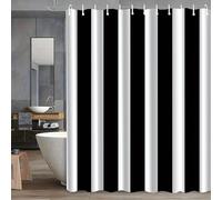 JGGXHM Rideau de Douche Moderne à Rayures minimalistes, Rideau de Salle de Bain en Tissu imperméable avec Crochets (120 x 230 cm/L x H)