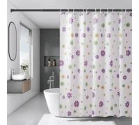 JGGXHM Rideaux de Douche Extra Longs pour Salle de Bain, Rideau de Douche à Fleurs Violettes avec Crochets, Rideaux imperméables, Rideau de Salle de Bain 137x183cm/WxH Rideaux Douche